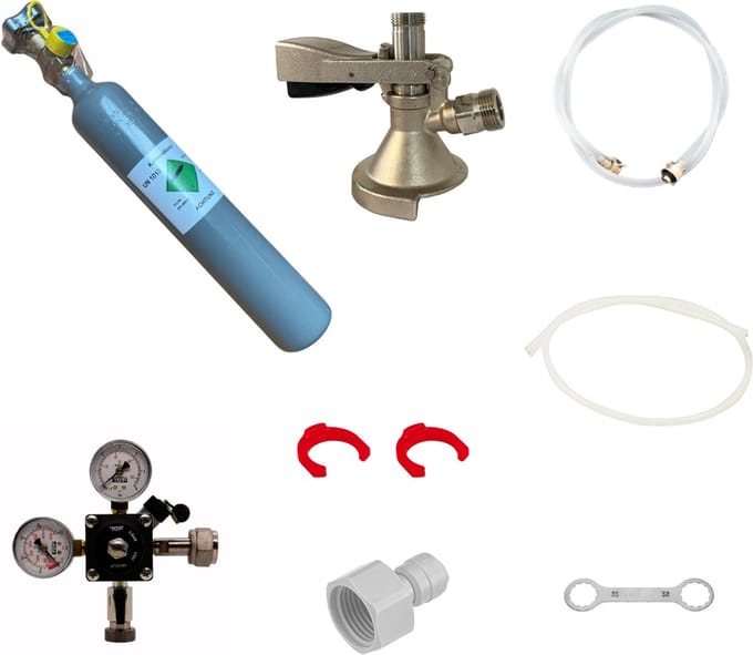 Accessoirepakket Pygmy met type A fustkoppeling en 0,5 kg CO2 fles