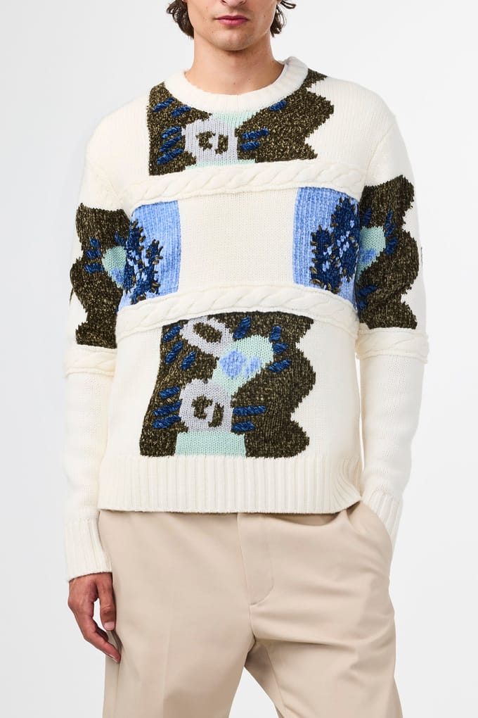 NN.07 Brady 6681 Ecru Multi Taglia: M | Maglioni a maglia Outlet | Uomo | Marrone