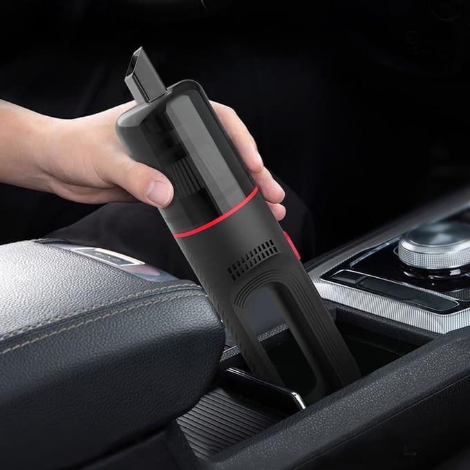 Autostofzuiger Draadloze handheld voor desktop Thuis Auto-interieurreiniging Mini draagbare autostofzuiger Wired Cigarette Lighter gray