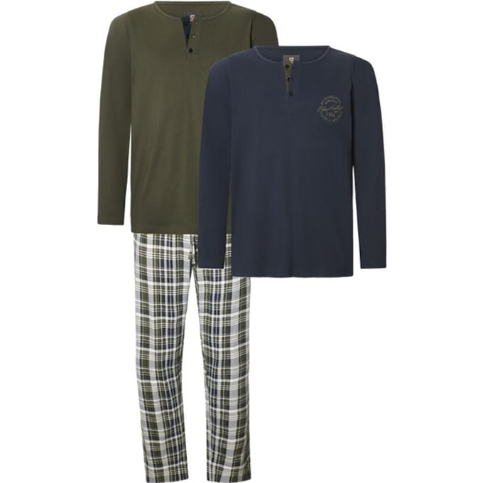 3 pcs pyjama's HELIMAR donkerblauw olijf