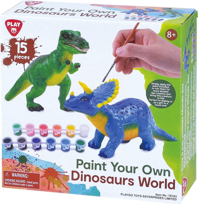 Play dino knutselset schilderen - Verf je eigen dinosaurussen 15-delig.