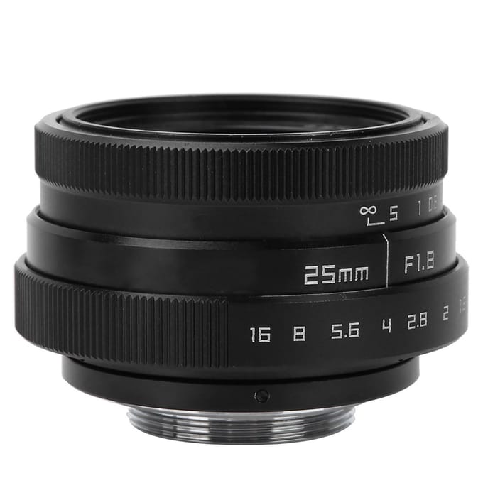 25mm F1.8 Mini CCTV C Mount Groothoeklens voor Nikon Mirrorless Camera (zwart) zwart