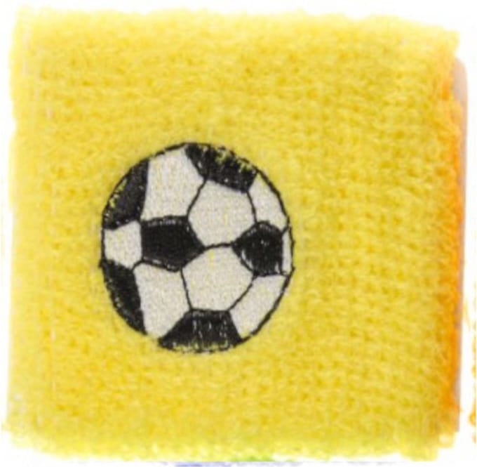 Zweetbandje Voetbal - Geel - Cadeautje onder 5 euro