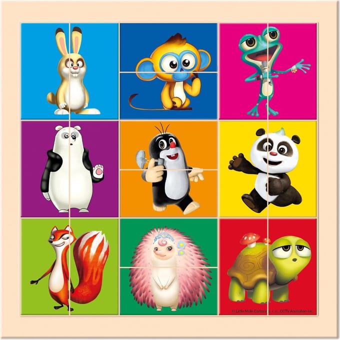 Bino Legpuzzel Little Mole & Panda Junior 20 Cm Hout 18-delig