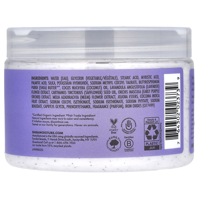 SheaMoisture, Kalmerende Crème Lichaamsscrub, Lavendel, 320g (11.3oz) gray