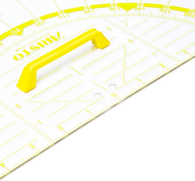 Wandbord geodriehoek 80 cm met handgreep - transparant
