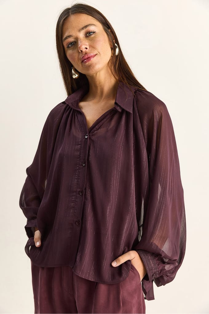 Losse Katoenen Chiffon Shirt