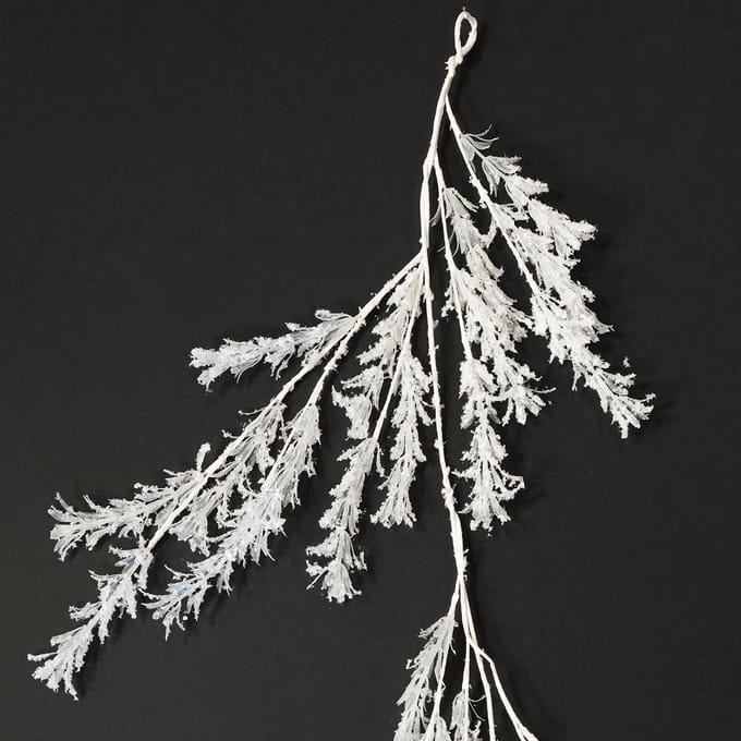Kunstmatige wintertak decoratie vorst winterdecoratie wit 124cm