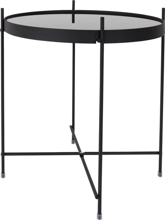 Zuiver Cupid Bijzettafel Rond 43 cm Glas/ Metaal Zwart