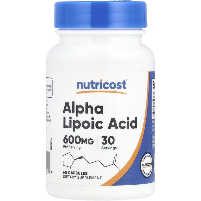 Nutricost, Acide alpha-lipoïque, 600 mg, 60 capsules (300 mg par portion)