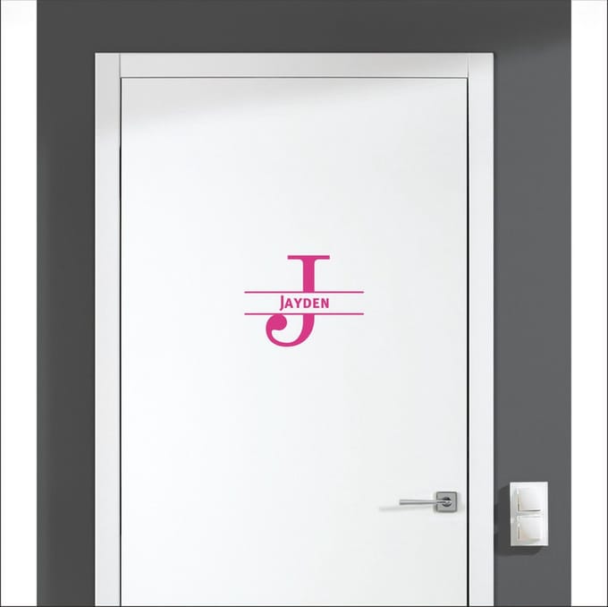 Deursticker Met Naam -  Jayden - Roze