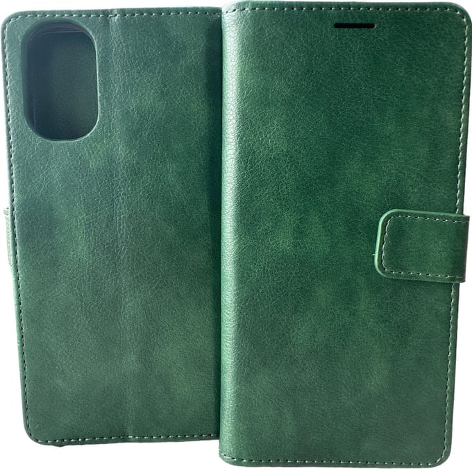 Portemonnee Bookcase Hoesje Geschikt voor: Motorola Moto E32 / E32s - Groen