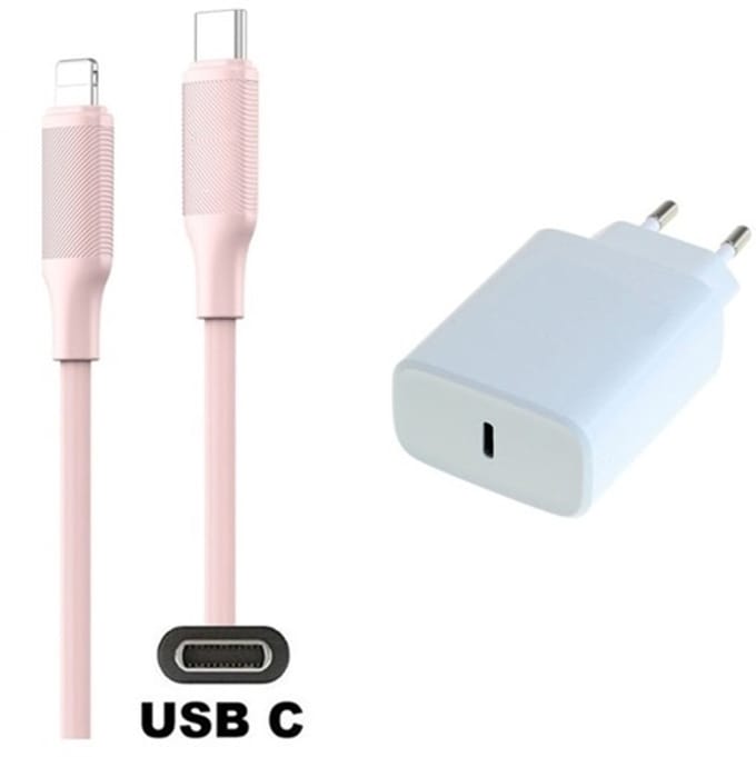 20W snellader + 1,0m USB C naar Lightning kabel. Universele PD lader. Oplader adapter past op Apple iPhone SE 2, iPhone 8, 8 Plus, iPhone 10, iPhone X, iPhone XR, iPhone XS, iPhone XS Max