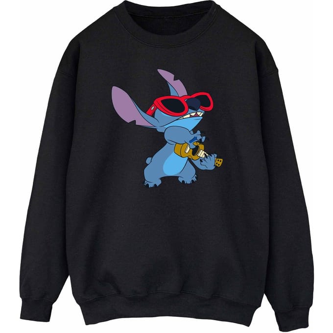 Disney Heren Lilo en Stitch Gitaar Sweatshirt (Zwart)