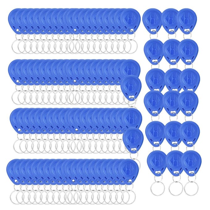 Lot de 100 cartes d'accès RFID intelligentes et étanches 125 kHz blue