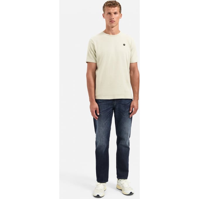 No Excess T-shirt Crewneck Melange Jacquard Stripes Light Moss Größe: M | Basic T-Shirts Outlet | Herren