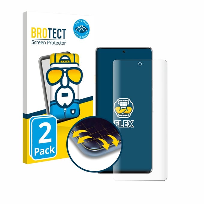 BROTECT - Screenprotector voor Tecno Camon 40 Pro 5G - Folie Beschermfolie transparant volledig dekking - 2 Stuks