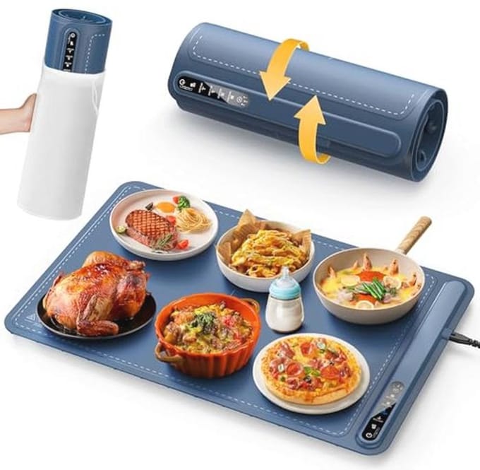 Warmhoudplaat met 4 temperatuurstanden en timer voor efficiënt eten warmhouden