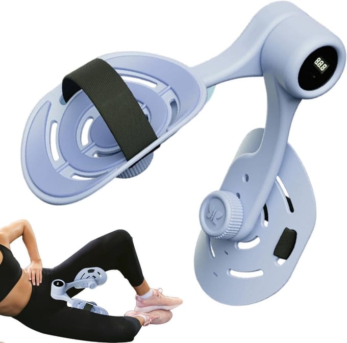 Dijentrainer Bekkenbodemtrainer - Binnenbeentrainer - Spierversterking Thuis - Instelbare Weerstand - 20 cm - Blauw