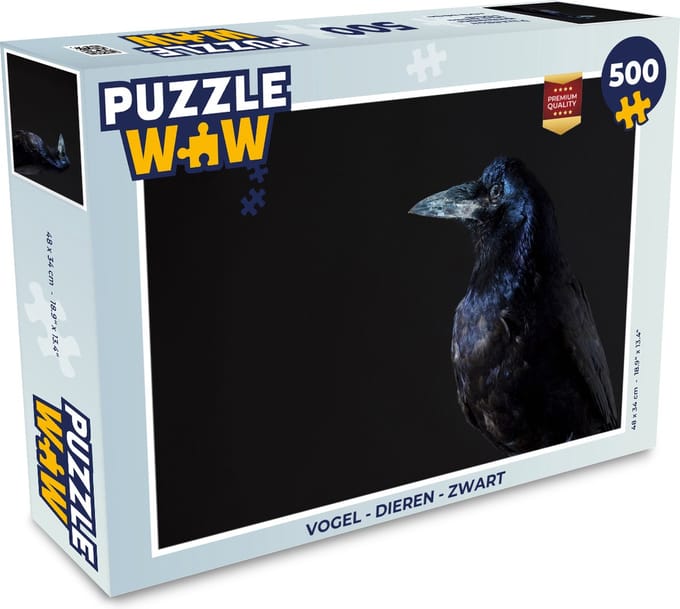 Puzzel Vogel - Dieren - Zwart - Legpuzzel - Puzzel 500 stukjes