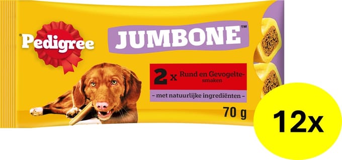 Pedigree Hondensnacks - Jumbone Medium - Rund & Gevogelte - 12x2 stuks