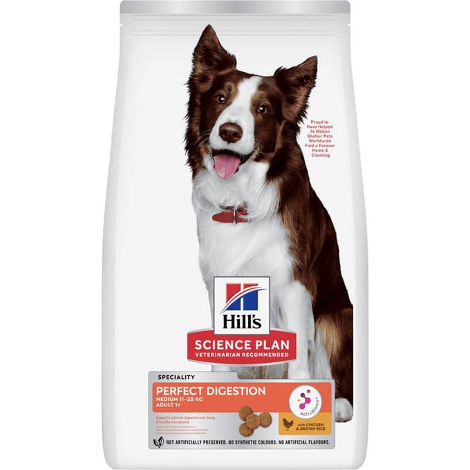 14 kg Hill's Science Plan Adult Perfect Digestion Middelgroot ras Hondenvoer Droog