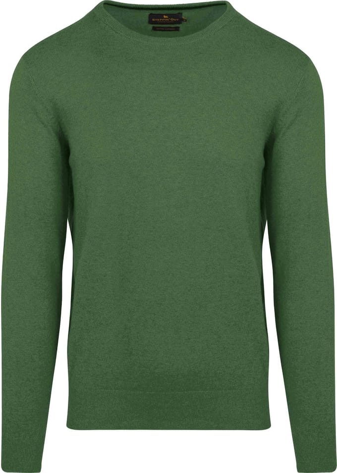 Steppin' Out Trui Cotton Cashmere Mid Groen - Maat L - Heren - Pullovers
