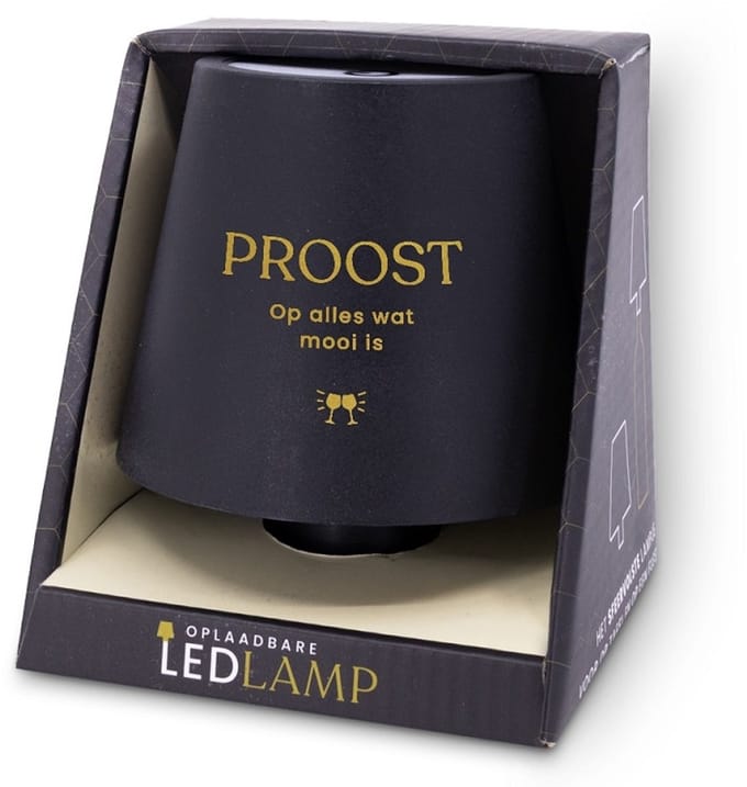 Oplaadbare Led Tafellamp - fleslamp - met tekst - Proosten