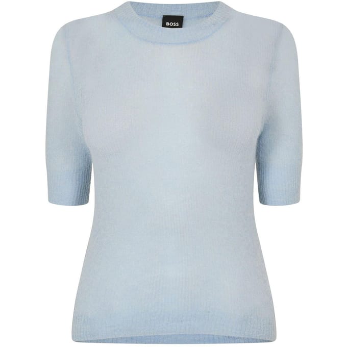 Boss Dames/Dames Mohair Slim T-shirt met korte mouwen (Pastelblauw)