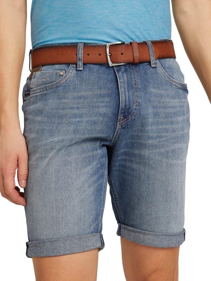 Tom Tailor - TTWILL leren riem met vierkante gesp - Maat 80 - light brown uni
