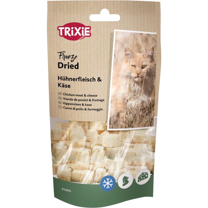 Voordeelpakket: 6x25g Trixie gevriesdroogde snacks met kip & kaas kattensnacks