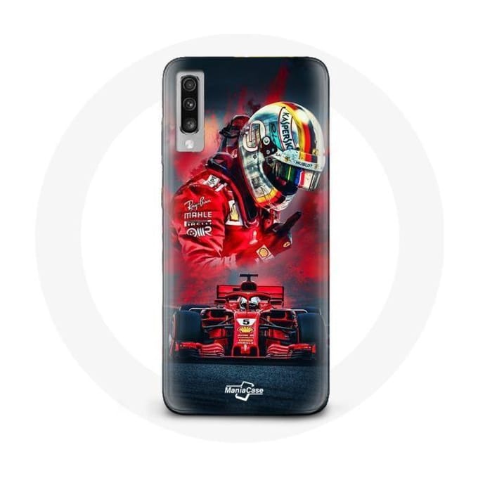 Hoesje - Formule 1 - Samsung Galaxy A70 - Rood - Sebastian Vettel - Hard rood