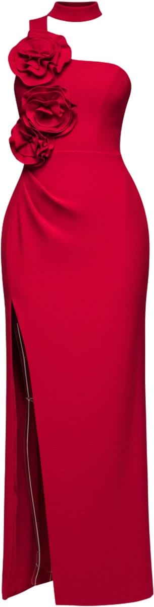 LARICA Jurk - Mouwloos - Rits - Gebloemd Rood L
