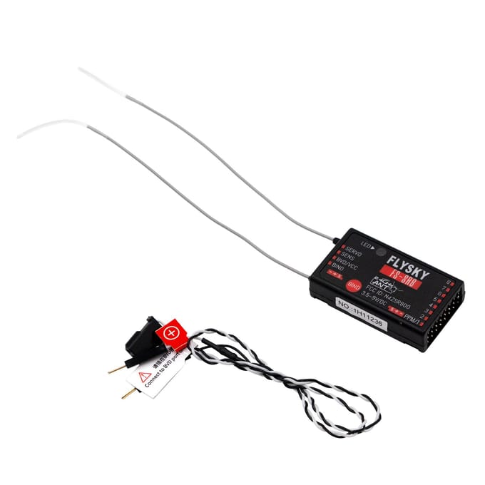 FLYSKY FS-SR8 Ontvanger 2.4G Protocol ANT 3.5~9V/DC Ontvanger voor FS-ST8 RC Helicopters Auto Boot zwart
