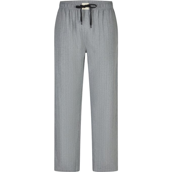 Phil & Co Heren Pyjamabroek Lang Flanel Gestreept Grijs - Maat XXL