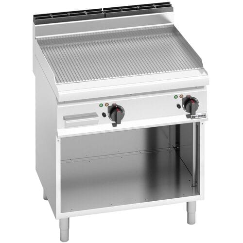 GGM Gastro Elektro Bratplatte - 9,6 kW - Gerillt Zilver