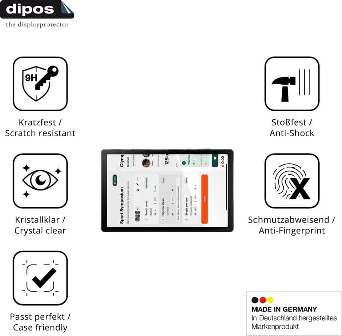 dipos – 2x Pantserfolie geschikt voor Laptok LPA7BK | 9H Screenprotector