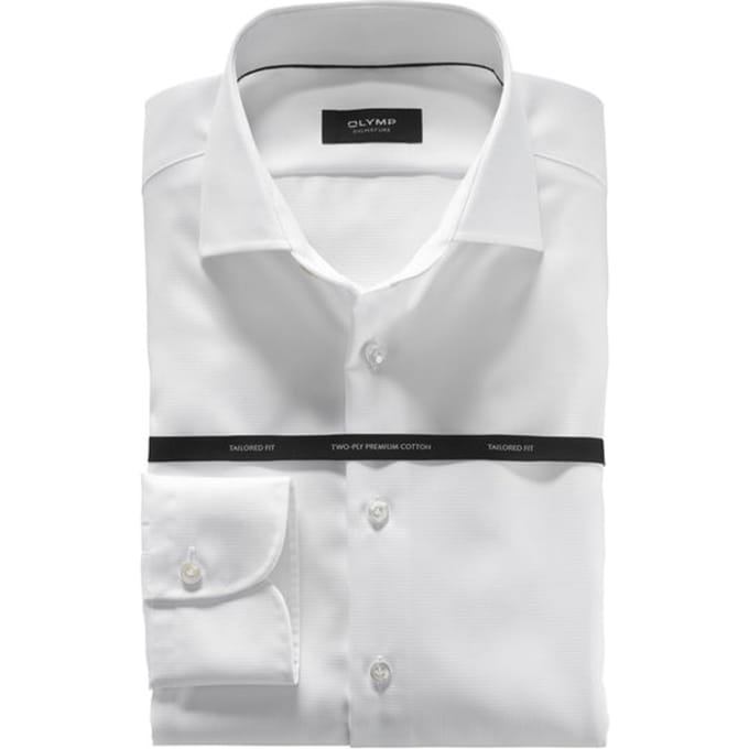 OLYMP Signature Overhemd, Tailored Fit, Signature Kent, Wit
