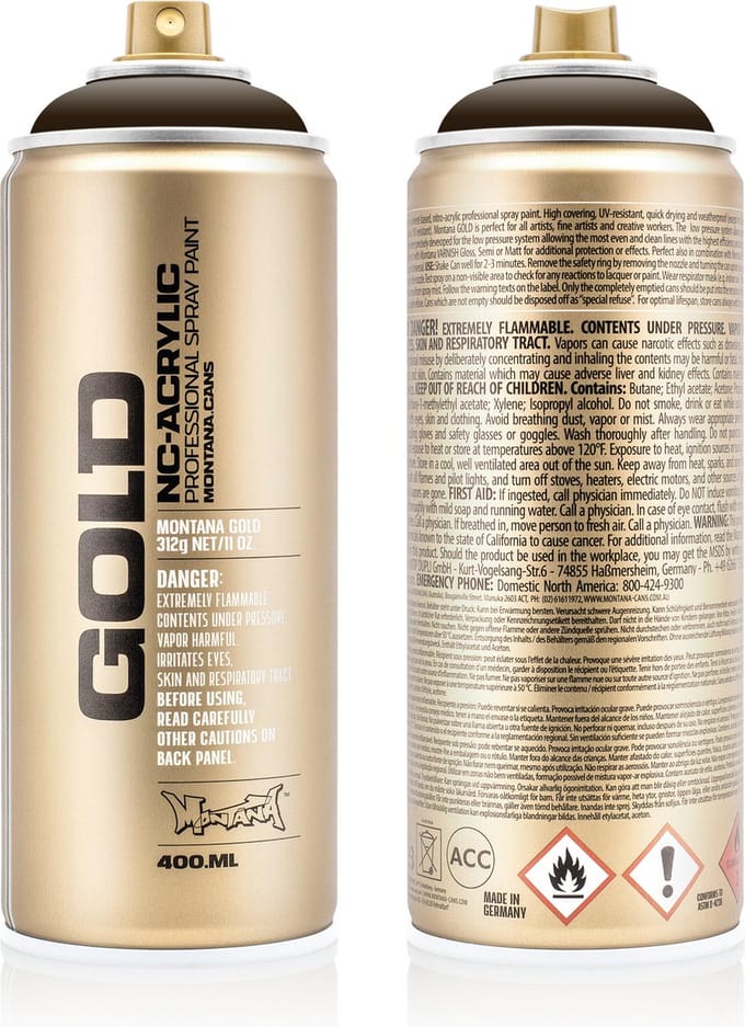 Montana GOLD S8020 Shock Brown Dark spuitbus 400ml
