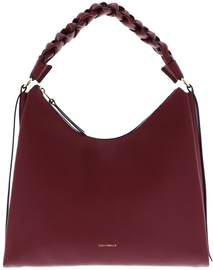 COCCINELLE Leren schoudertas Boheme Grana Double Shoulder Bag Ribes / Prune (rood)paars