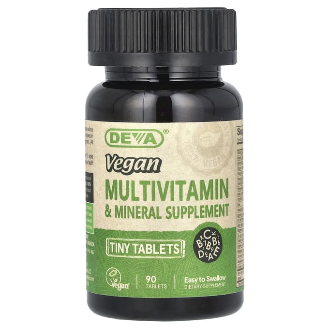 Deva, Complément Multivitaminé et Minéral en Petits Comprimés Végans, 90 Comprimés