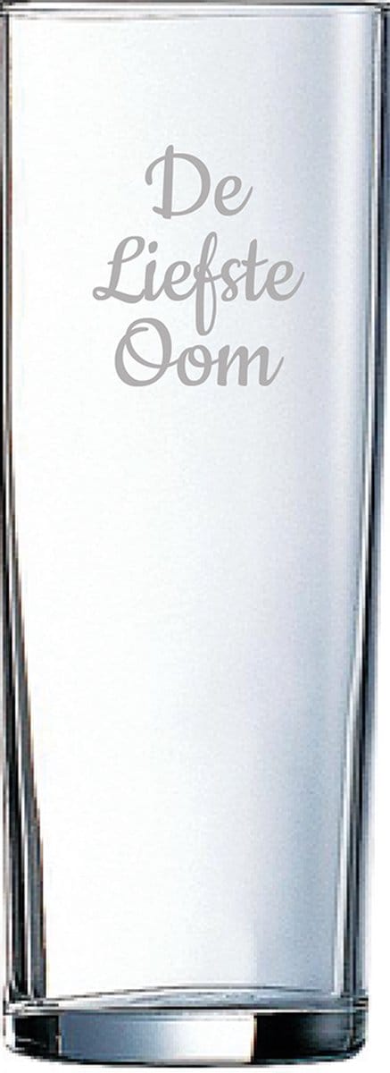 Gegraveerde longdrinkglas 31cl De Leafste Omke