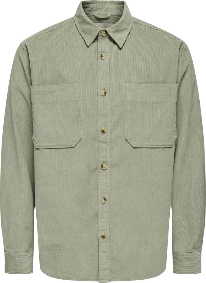ONLY&SONS - ONSALP 2PKT WASHD CORD LS SHIRT OTL - Heren - Overhemden
