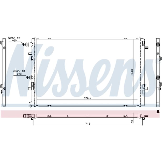 Radiator, motorkoeling NISSENS 606762