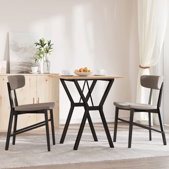 vidaXL - Eettafel - Y-frame - 60x60x75 - cm - massief - grenenhout - en - staal