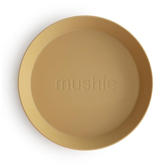 Mushie - Kinderservies Set 2 Borden Rond - Borden - Mosterd