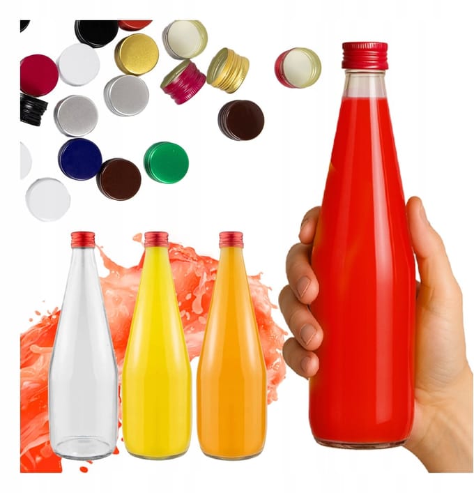 Bimberek Kropla - Waterfles - 700ml - Glazen Fles - Aluminium Dop