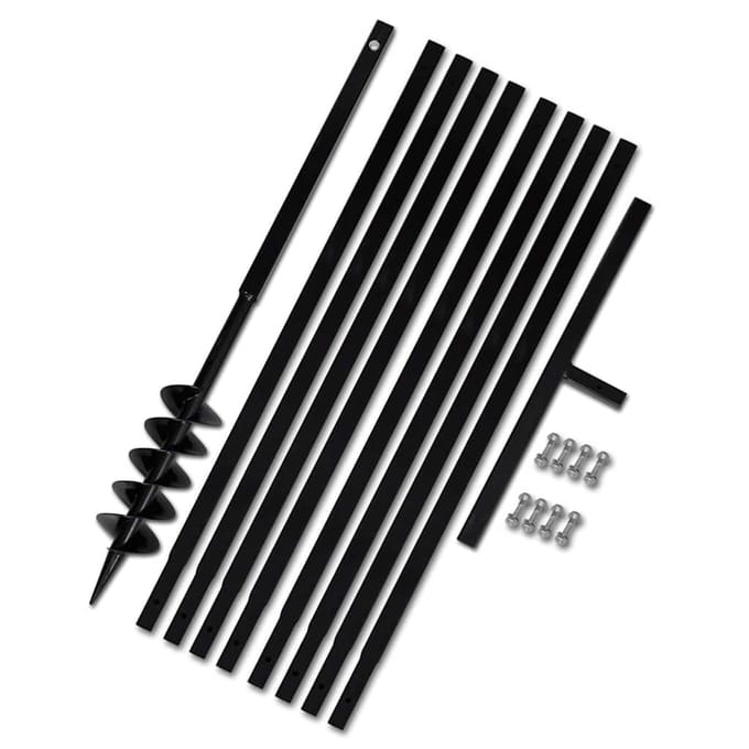 vidaXL - Grondboor - 100 - mm - met - 9 - m - verlengstuk - Staal