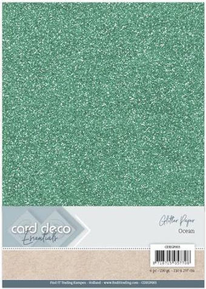 Card Deco Essentials Glitter Paper Ocean