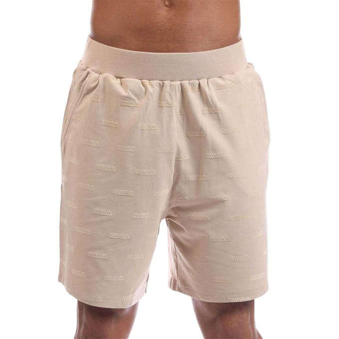 Hugo Heren-short met logo, normale pasvorm (Beige)